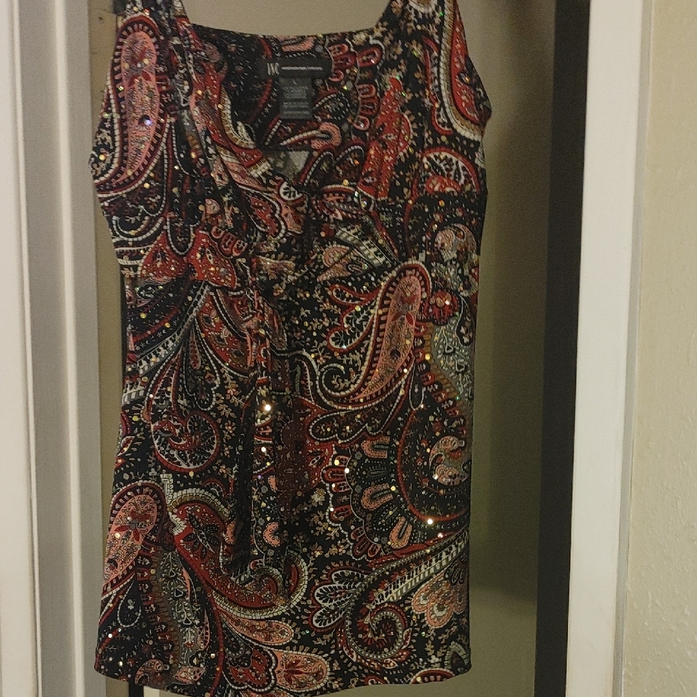 INC International Concepts Paisley Tank Top - Multicolor